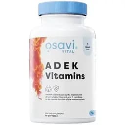 Вітамінний комплекс Osavi ADEK Vitamins, 90 капсул жиророзчинних вітамінів