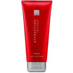 Шампунь-гель для душу для чоловіків Avon Attraction Instinct 200 мл (494693393)