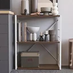 Етажерка 3/60 Ferrum-decor Серії Коннект 73x60x28 білий ДСП Дуб Сонома Трюфель 16мм (FRD-104264)