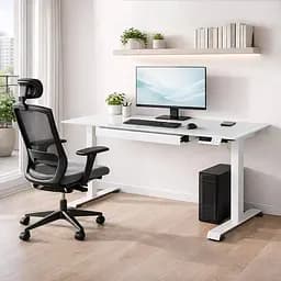 Стіл Mealux PowerDesk Glass White з електрорегулюванням висоти (EVO-201 Glass/White) - мініатюра 3