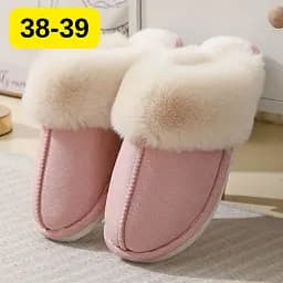 Жіночі домашні капці з хутром Slippers теплі м’які закриті тапочки для дому 38-39 рожевий KT8003832 - мініатюра 2