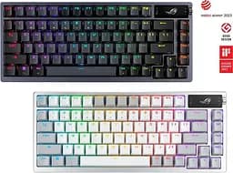 Клавіатура бездротова Asus ROG Azoth RGB WL BT White (90MP031A-BKUA11) - мініатюра 2