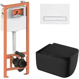 Набір Q-tap Nest 4 в 1 підвісний унітаз Gemini Ultra Quiet 530х365х373 + комплект інсталяції QT2533076EUQMB46171