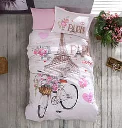 Комплект постельного белья с летним одеялом Laura Grand 100% котон - полуторный набор с наволочкой париж