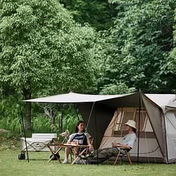 Чотиримісний намет з навісом Naturehike Village CNK2300ZP022 маленький (Коричнева) - мініатюра 5