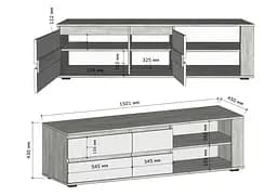 Тумба Moreli T-205 1500x430x450 мм білий бетон (mo-t205-beton) - мініатюра 2