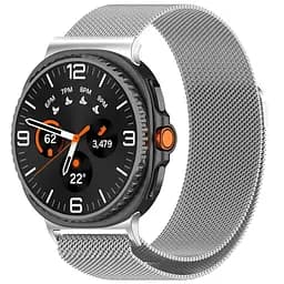 Ремінець металевий для смарт-годинника Google Pixel Watch 40,44,46 mm, Milanese Magnetic, сріблястий, міланська петля, браслет на магнітній застібці, сумісний з годинником Google Pixel Watch, для моделей з розміром корпусу 40,44,46 мм