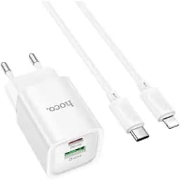 Мережевий зарядний пристрій Hoco C149A Charm PD30W+QC3.0 charger set (Type-C to Lightning) (EU) Чорний
