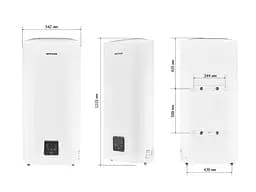 Водонагрівач Mixxus EWH-10100 FLAT DRY 100 л, 2 кВт, сухий ТЕН, вертикальний, прямокутний, білий (WH0599) - мініатюра 5