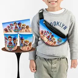 Набір: дитяча сумка-бананка+кружка Щенячий патруль 32х15см, бананка для хлопчика через плече на подарунок (01022)