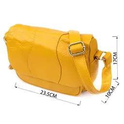 Елегантна шкіряна сумка для жінок на день Vintage 22969 жовта - мініатюра 3