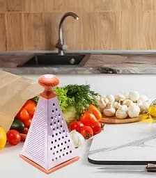 Терка для овочів і фруктів 4-стороння з нержавіючої сталі 22.5 см, Kitchen Master Сріблястий 81741 - мініатюра 2