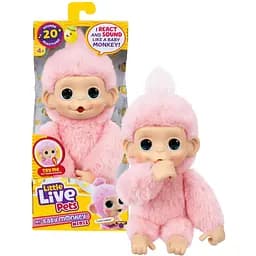 Інтерактивна іграшка Moose Little Live Pets Мавпеня Луна Лемон рожева (26764)