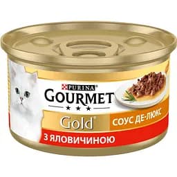 Влажный корм для кошек Gourmet Кусочки в соусе с говядиной 85 г