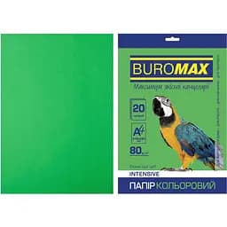 Папір кольоровий Buromax Intensiv А4 20 аркушів зелений (BM.2721320-04)