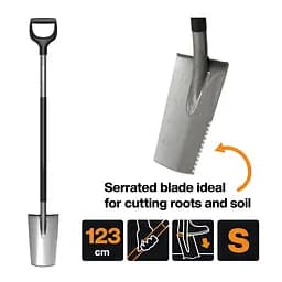 Лопата штикова з зубчастим лезом Fiskars Ergonomic S 123 см (1066714) - мініатюра 2