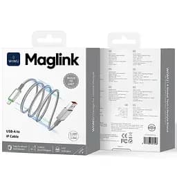 Дата кабель WIWU C081 Maglink USB to Lightning 12W 1 м Grey - мініатюра 5
