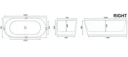 Ванна акрилова кутова Rea Sydney Bellanto 150x75 R white REA-W0251, Білий - мініатюра 4