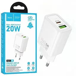 Зарядний пристрій Hoco N61 PD20W + QC3.0 білий