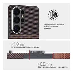 Защитный чехол для Samsung Galaxy S26 Ultra 5G, BlackIcon Kevlar MagCase, кевларовый, разноцветный, панель, накладка с поддержкой MagSafe, противоударный, защита всего корпуса, усиленные углы, совместим с беспроводной зарядкой - мініатюра 6