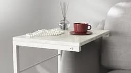 Столик Террі Ferrum-decor 650x440x330 Білий метал ДСП Бетон 16 мм (FRD-104661) - мініатюра 2