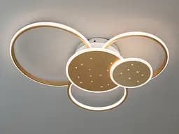 Люстра стельова LED Diasha 2447G mmer 2447G, 100W, золото, діаметр 55 см, сучасний стиль для коридору, вітальні - мініатюра 3
