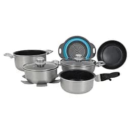 Набор кухонной посуды алюминиевый 9 шт. Gimex Cookware Set induction 9 предметов Silver (6977226)