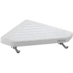 Полка угловая с 2 крючками Zerix пластиковая A8022 ZX2816, Белый