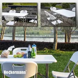 Стіл складаний переносний Heckermann 180х74х74 White (XJM-Z180) - мініатюра 7