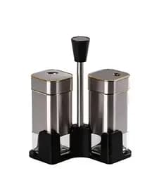 Органайзер набор Condiment Set для специй на подставке с 2 баночки для соли и перца120 мл Нержавеющая сталь