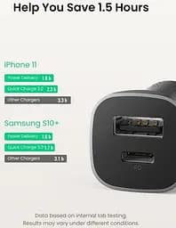 Автозарядний Ugreen CD130 20W 2 порти USB + Type-C (30780) адаптер швидкого заряджання - мініатюра 5