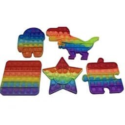 Сенсорна іграшка Pop it антистреc різнокольоровий динозавр, зірка