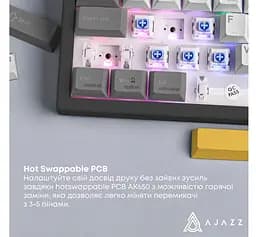 Клавиатура игровая механическая беспроводная Ajazz AK-650B Black RGB Flying Fish Switch Hot-Swap 2.4G/Bluetooth/USB - мініатюра 12