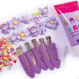 Дитячий набір для творчості "Заколки своїми руками" Vladi Toys VT4600-01 фіолетовий - мініатюра 2