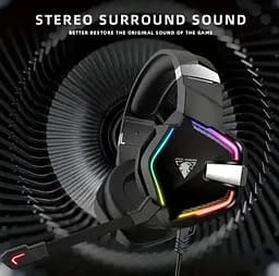 Ігрові навушники з мікрофоном Jedel GH244 RGB Balck - мініатюра 2