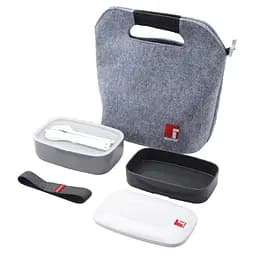 Сумка для обідів з 2 ланч-боксами Bergner Walking anywhere 3 предмети (BG-5759-BK)