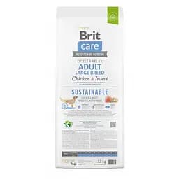 Сухий корм Brit Care Dog Sustainable Adult Large Breed для собак великих порід, з куркою та комахами, 12 кг - мініатюра 4