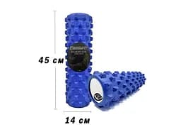 Масажний ролик EasyFit Grid Roller PRO 45 см Синій - мініатюра 2