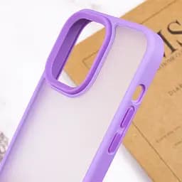 TPU+PC чохол Metal Buttons для Apple iPhone 14 Pro 6.1" Бузковий - мініатюра 5