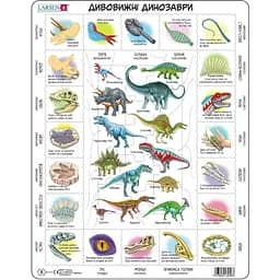 Пазл рамка-вкладыш Larsen Удивительные динозавры (HL9-UA)