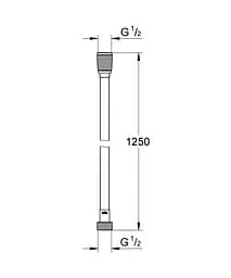 Душовий шланг 1250 мм Grohe Silverflex 28362KF1, Чорний матовий - мініатюра 2