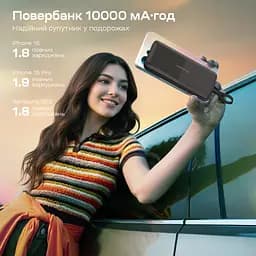 Повербанк 10000mAh Choetech B654 Black 22.5W QC3.0 PD3.0 вбудовані кабелі Type-C та Lightning (43-00147) - мініатюра 8