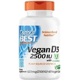 Вітаміни та мінерали Doctor's Best Vitamin D3 2500 IU with Vitashine D3, 60 вегакапсул