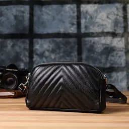Сумка Vintage прошита трикутниками з натуральної шкіри 22х13х6.5 см sum0027518 - мініатюра 9