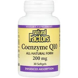 Коензим Q10 Natural Factors Coenzyme Q10, 200 мг 30 гелевих капсул