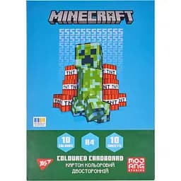 Картон цветной двусторонний Yes Minecraft 10 листов А4 папка (955456)