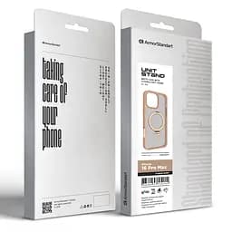 Чехол для Apple iPhone 16 Pro Max, Unit Stand, бежевый, MagSafe, противоударный защитный чехол-панель с подставкой, поддержкой магнитных держателей и беспроводной зарядки, защита всего корпуса, силикон + поликарбонат, ArmorStandart (ARM82257) - мініатюра 2