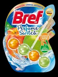 Туалетный блок для унитаза Bref Смена аромата Персик-Яблоко, 50 г (763116)