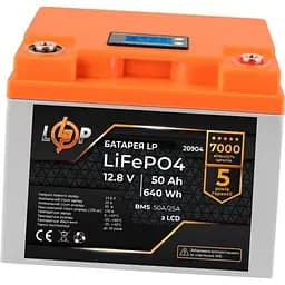 Акумулятор LogicPower LiFePO4 LCD 12V 12.8V/50Ah/640Wh BMS 50A/25A [20904] [109687] - мініатюра 2