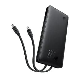 Портативна батарея Power Bank Baseus Airpow Lite Power Bank 10000mAh 22.5W Dual-Cable P10067501123-00 Black - мініатюра 2